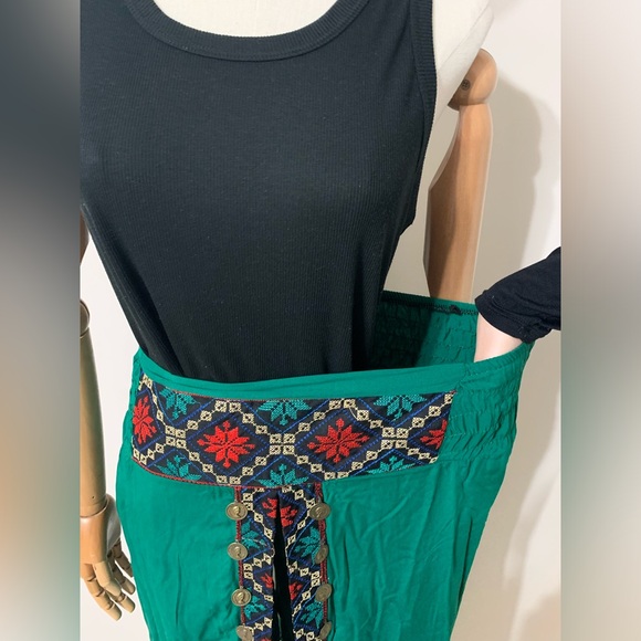 Green Hobo Tatreez Wide Leg Pants WITH OPENING! - Picture 12 of 17